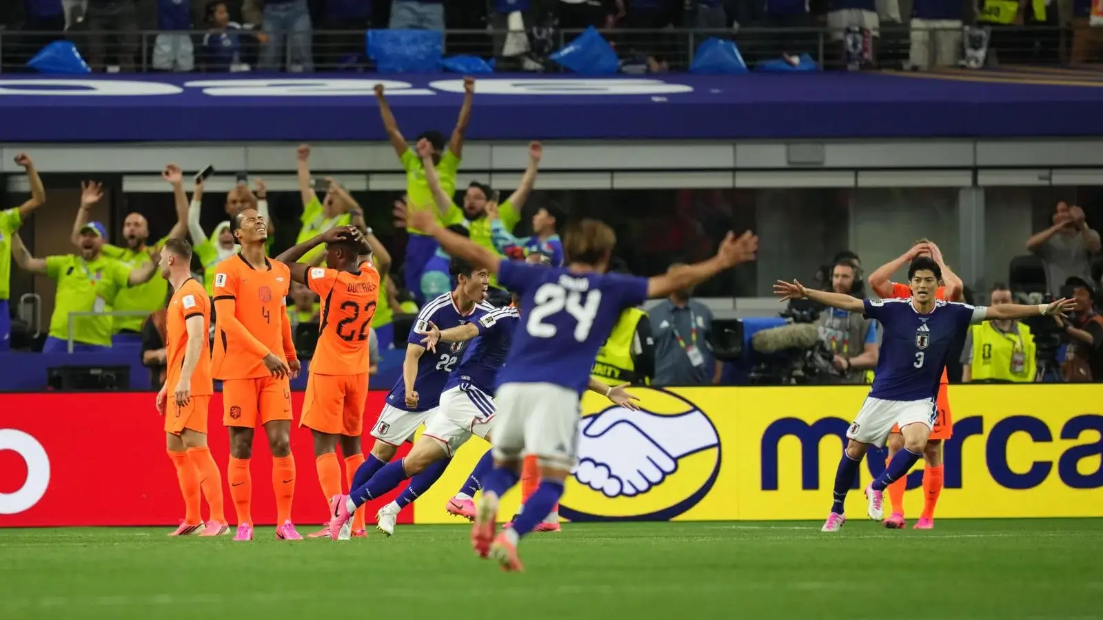 Daichi Kamada ăn mừng bàn gỡ hoà 2-2 cho Nhật Bản trước Hà Lan (World Cup 2026)