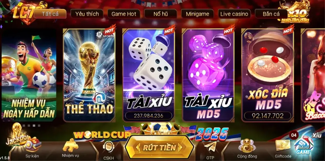 Sảnh Thể Thao LC79 cá cược World Cup 2026