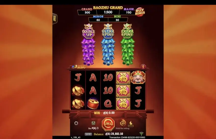 Ảnh màn hình gameplay game 3 Lucky Baozhu (slot JILI) chơi tại LC79