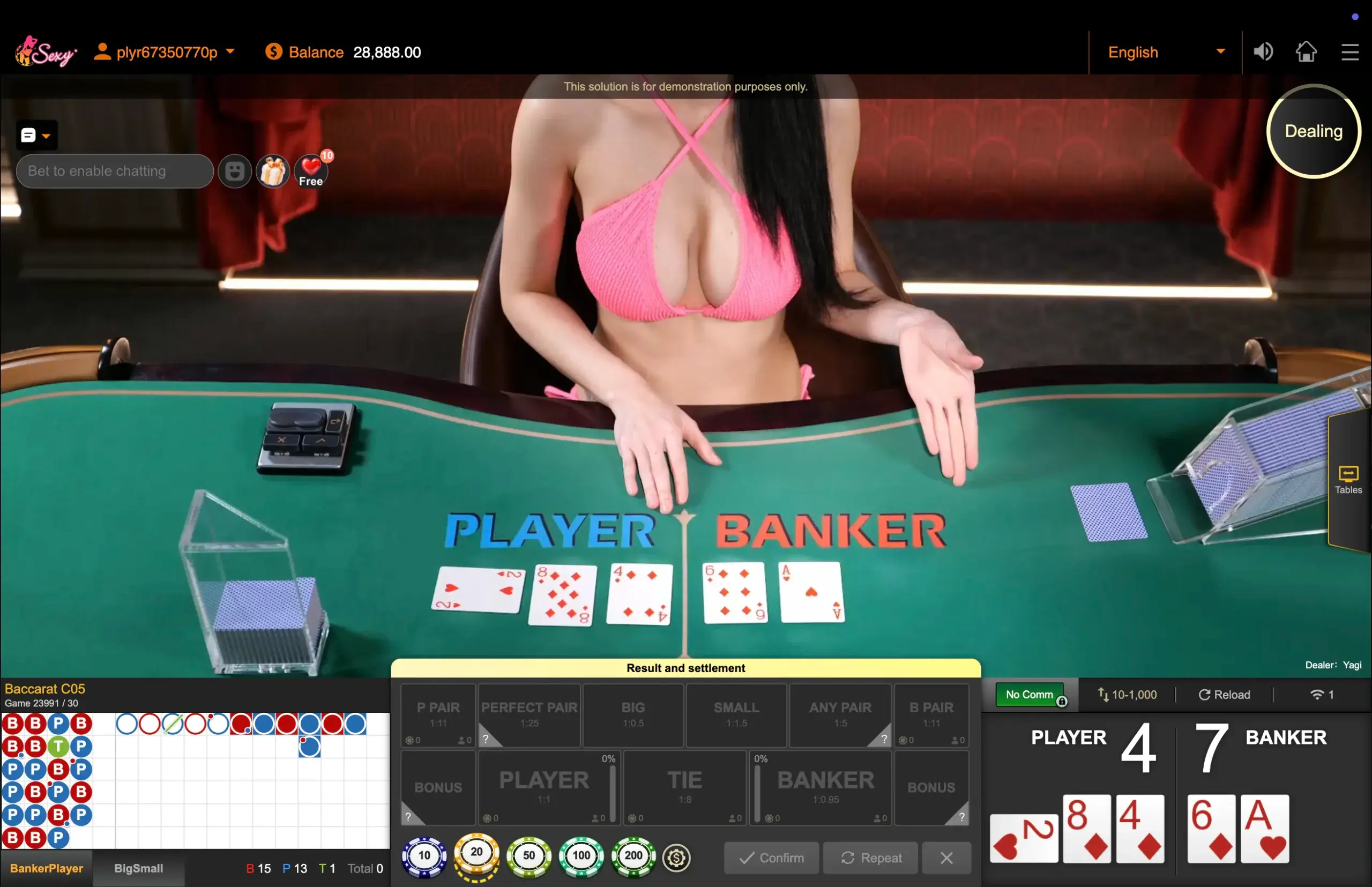 Bàn Baccarat live tại lc79.xyz