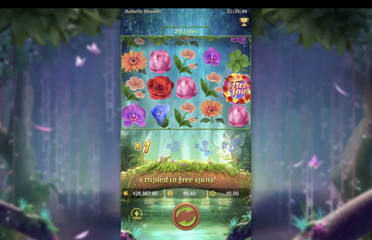Ảnh giao diện chính game Butterfly Blossom (slot PG) chơi tại LC79