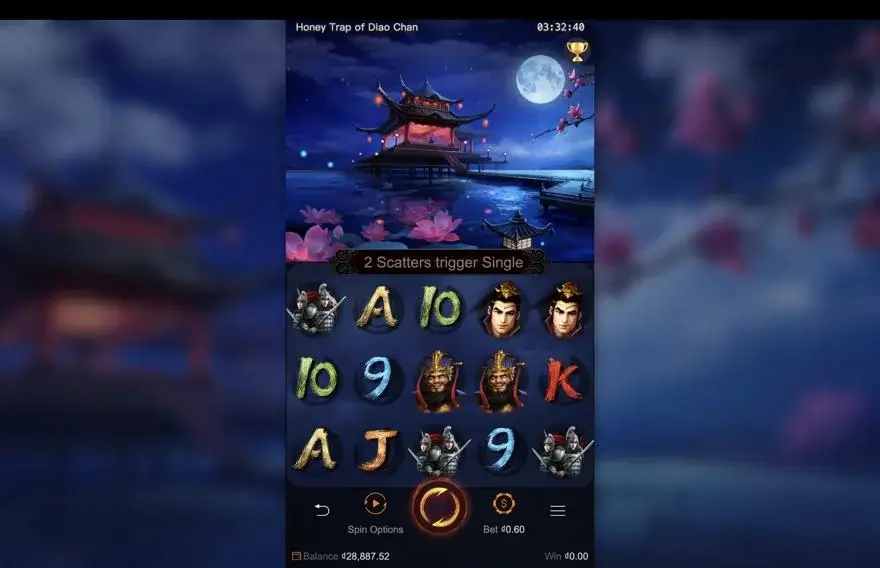 Ảnh màn hình gameplay game Honey Trap of Diao Chan (slot PG) chơi tại LC79