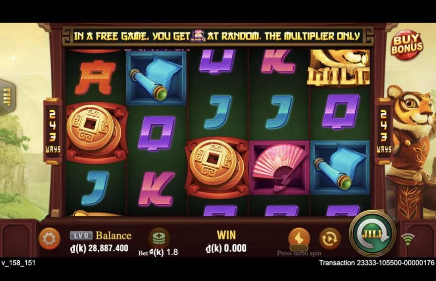 Ảnh màn hình gameplay game Master Tiger (slot JILI) chơi tại LC79