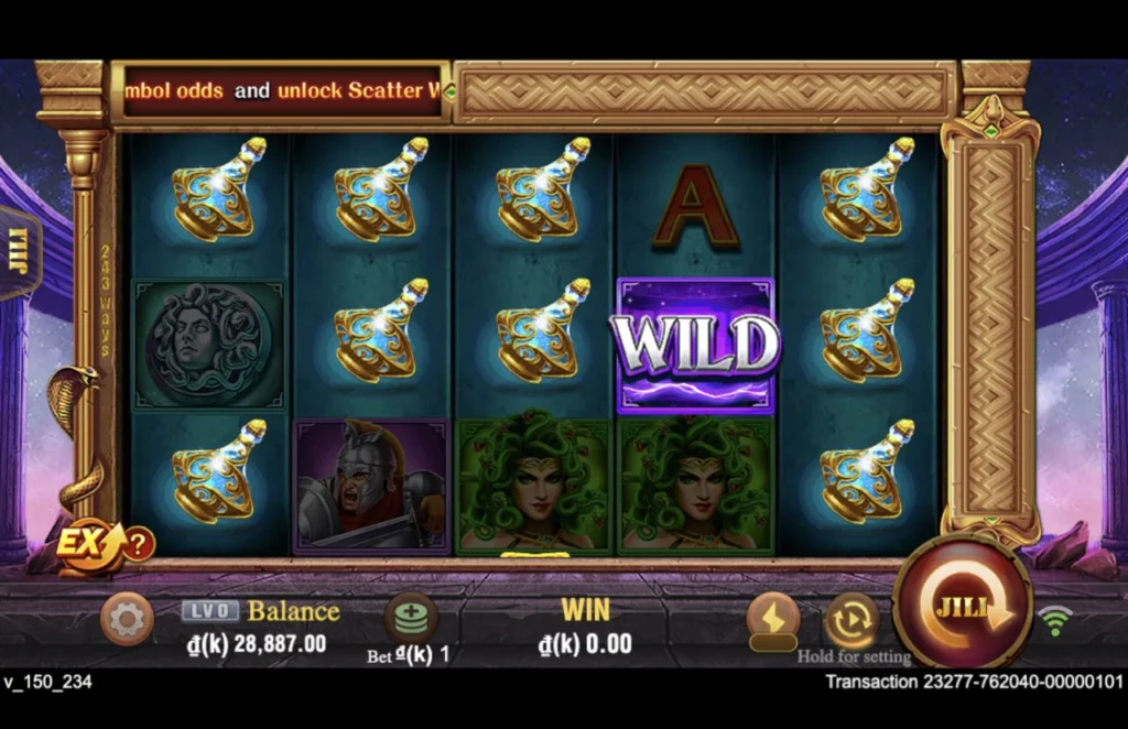 Ảnh giao diện chính game Medusa (slot JILI) chơi tại LC79