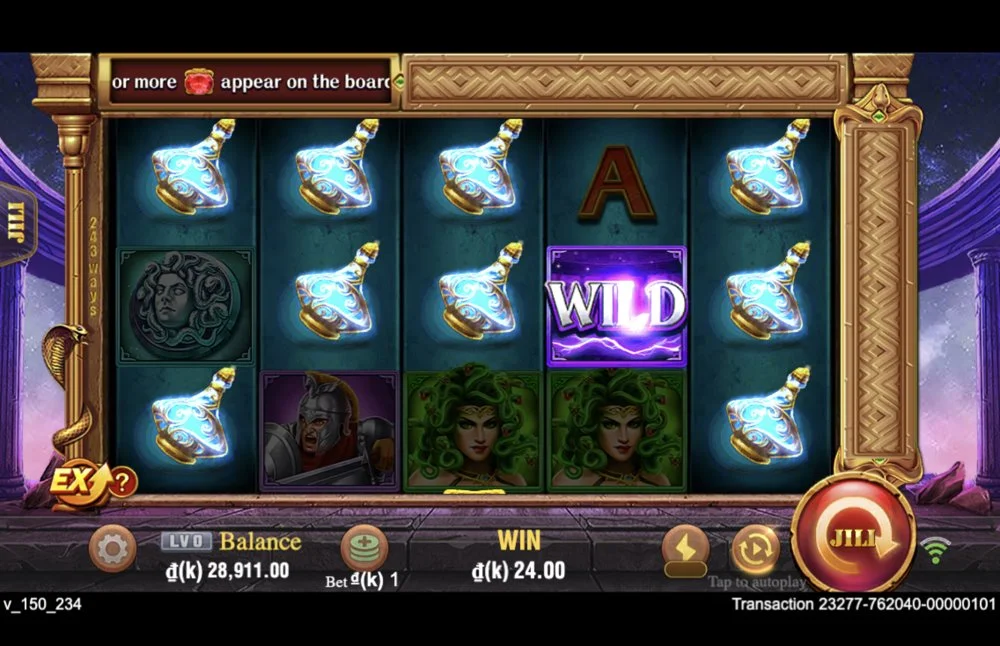 Ảnh màn hình gameplay game Medusa (slot JILI) chơi tại LC79