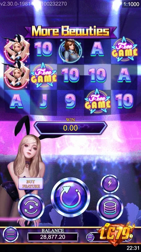 Ảnh màn hình gameplay game More Beauties (slot DRAGOONSOFT) chơi tại LC79