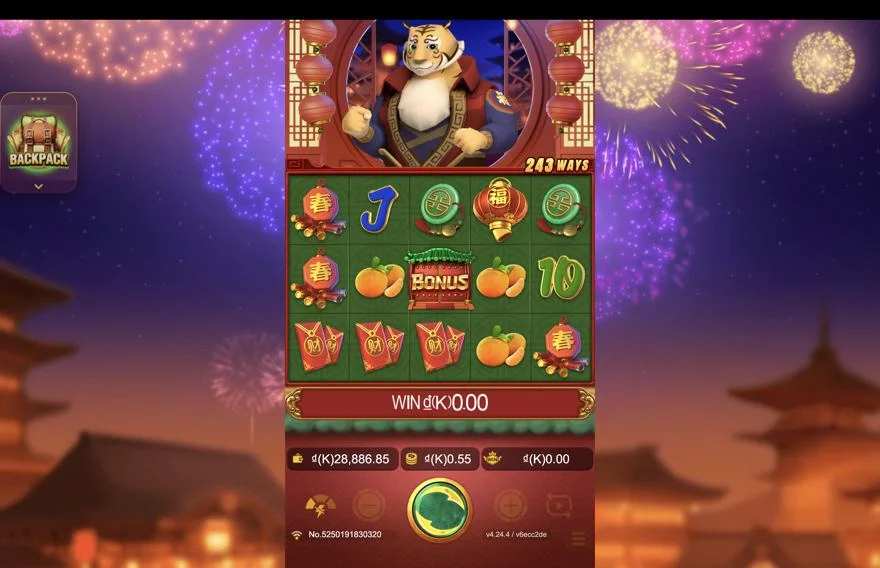 Ảnh bảng biểu tượng & tính năng game Prosperity Tiger (slot JDB) chơi tại LC79