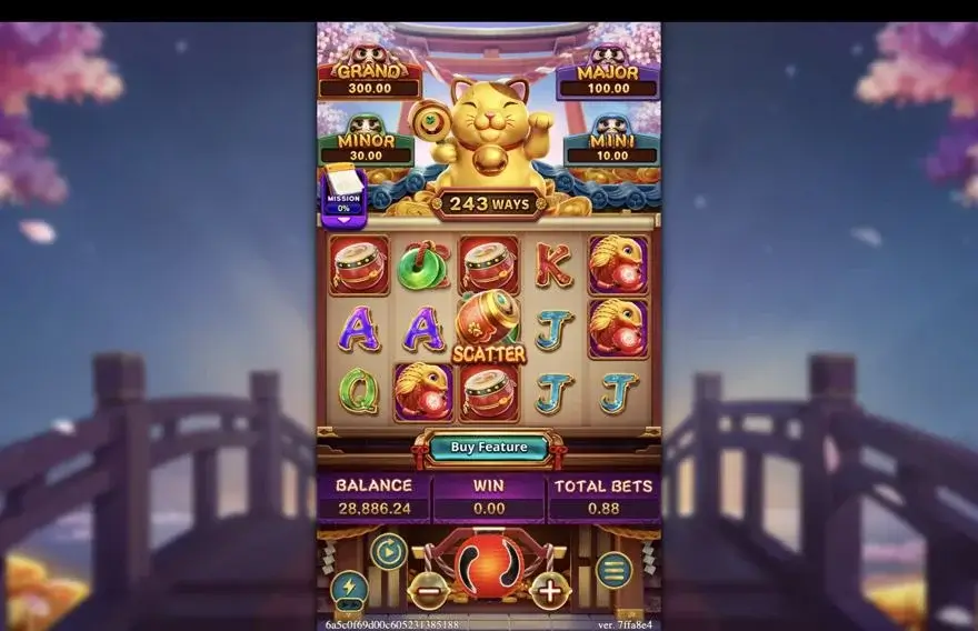 Ảnh màn hình gameplay game WIN WIN NEKO (slot FC) chơi tại LC79