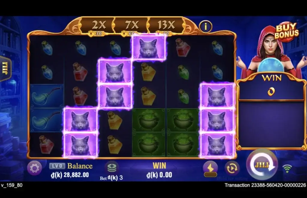 Ảnh giao diện chính game Witches Night (slot JILI) chơi tại LC79