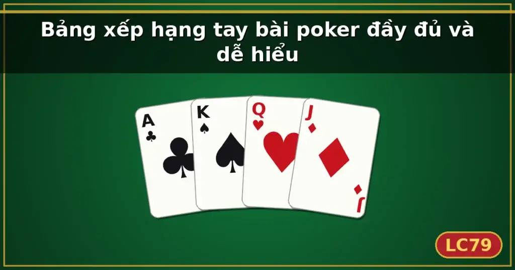 Bảng xếp hạng tay bài poker đầy đủ và dễ hiểu — LC79