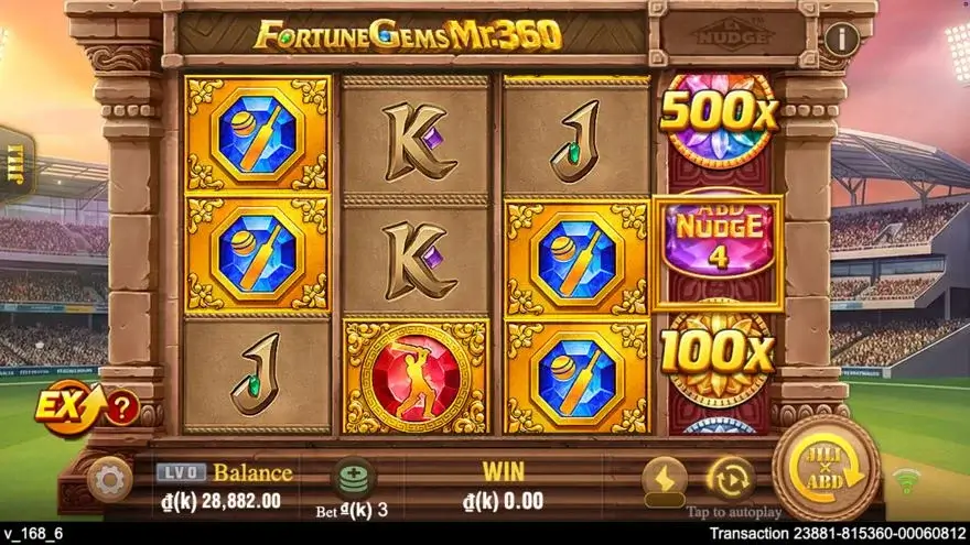 Ảnh màn hình gameplay game Fortune Gems Legend (slot JILI) chơi tại LC79