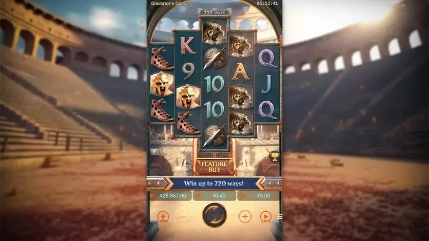 Ảnh màn hình gameplay game Gladiator's Glory (slot PG) chơi tại LC79