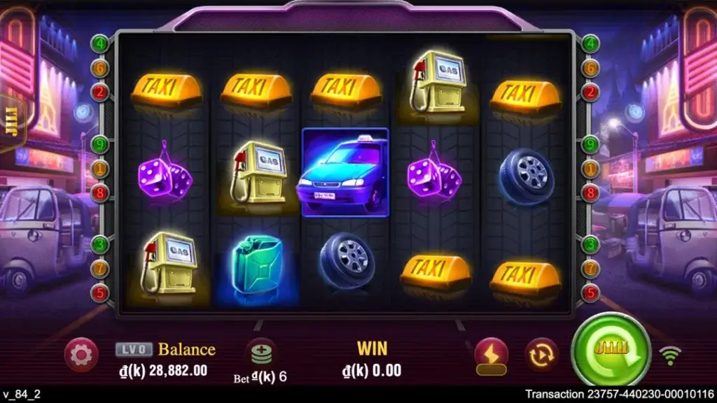 Ảnh giao diện chính game Happy Taxi (slot JILI) chơi tại LC79