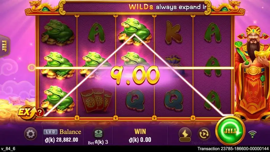 Ảnh màn hình gameplay game JILI CAISHEN (slot JILI) chơi tại LC79