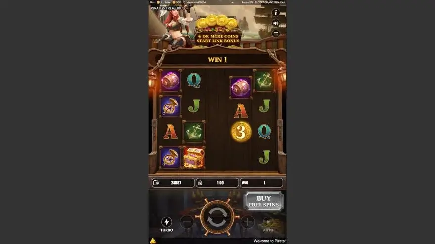 Ảnh màn hình gameplay game PIRATE'S TREASURE (Kingmidas #) (slot) chơi tại LC79