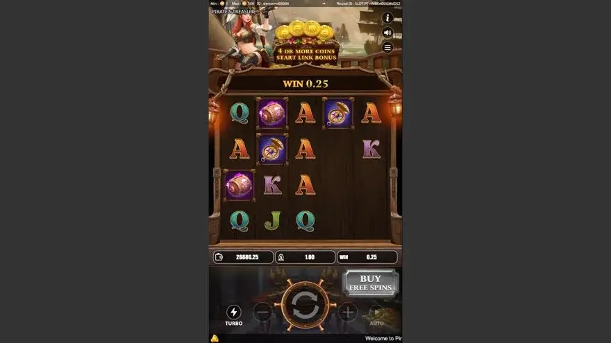 Ảnh bảng biểu tượng & tính năng game PIRATE'S TREASURE (Kingmidas #) (slot) chơi tại LC79