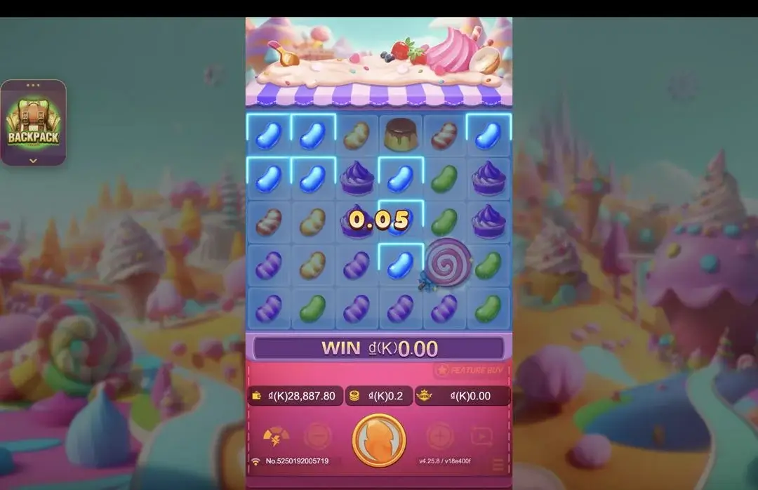 Ảnh giao diện chính game Pop Pop Candy (slot JDB) chơi tại LC79