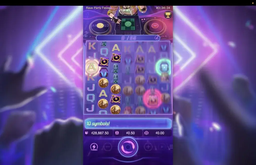Ảnh giao diện chính game Rave Party Fever (slot PG) chơi tại LC79