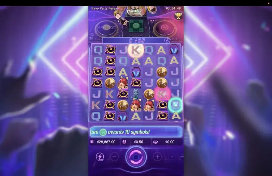 Ảnh màn hình gameplay game Rave Party Fever (slot PG) chơi tại LC79