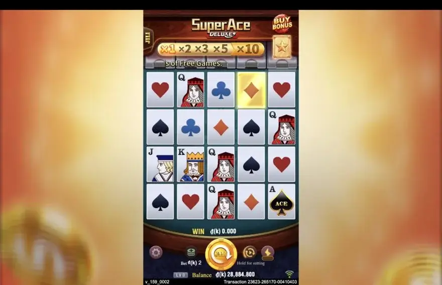 Ảnh màn hình gameplay game Super Ace Deluxe (slot JILI) chơi tại LC79