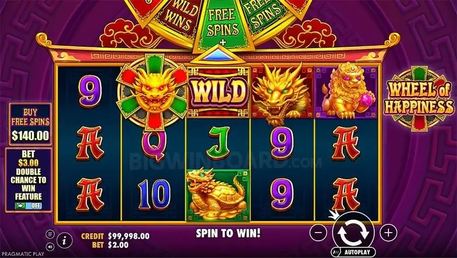 Ảnh giao diện chính game Wheel of Happiness (slot PP) chơi tại LC79