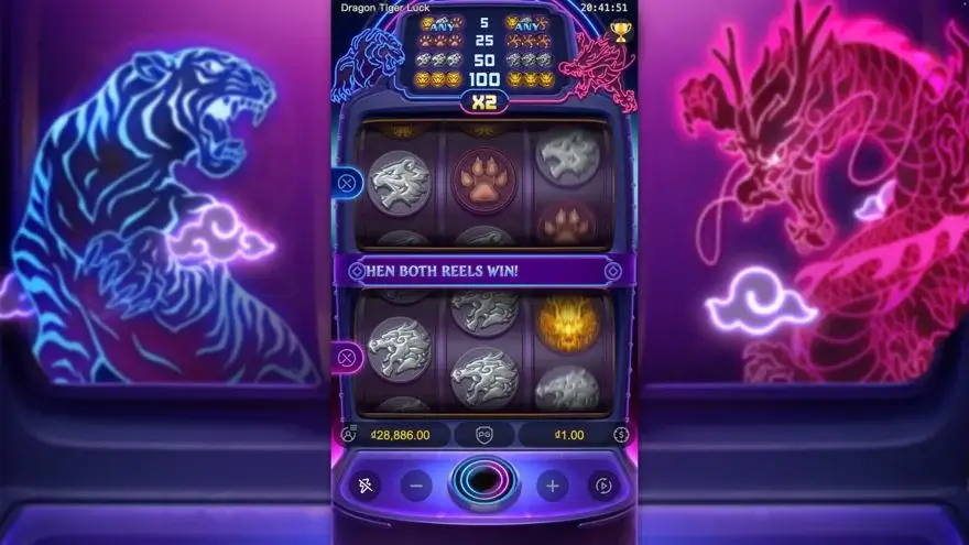 Ảnh màn hình gameplay game Dragon Tiger Luck (slot PG) chơi tại LC79