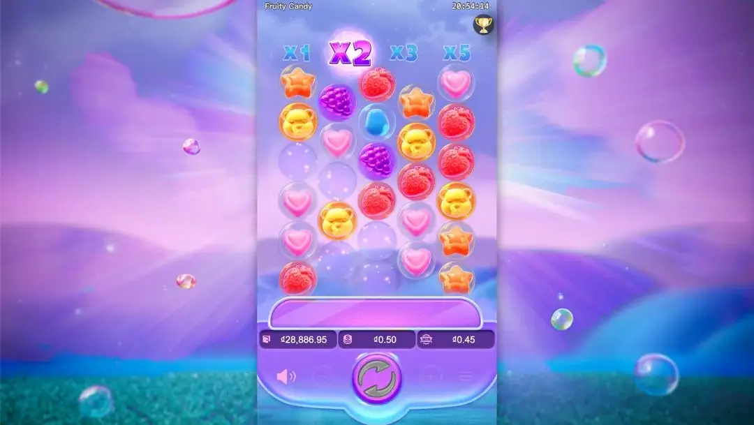 Ảnh giao diện chính game Fruity Candy (slot PG) chơi tại LC79