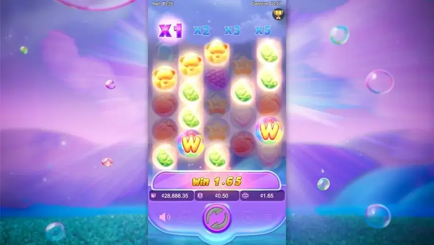 Ảnh bảng biểu tượng & tính năng game Fruity Candy (slot PG) chơi tại LC79