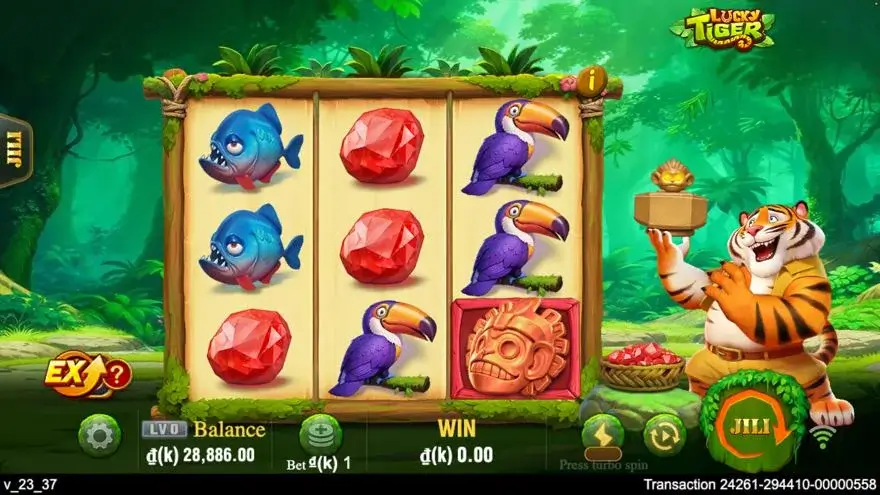 Ảnh bảng biểu tượng & tính năng game Lucky Tiger (slot PP) chơi tại LC79
