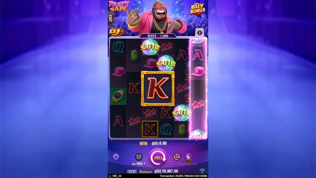 Ảnh giao diện chính game Party Ape (slot JILI) chơi tại LC79