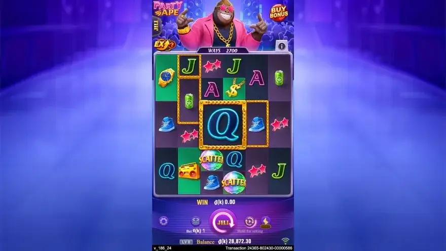 Ảnh màn hình gameplay game Party Ape (slot JILI) chơi tại LC79