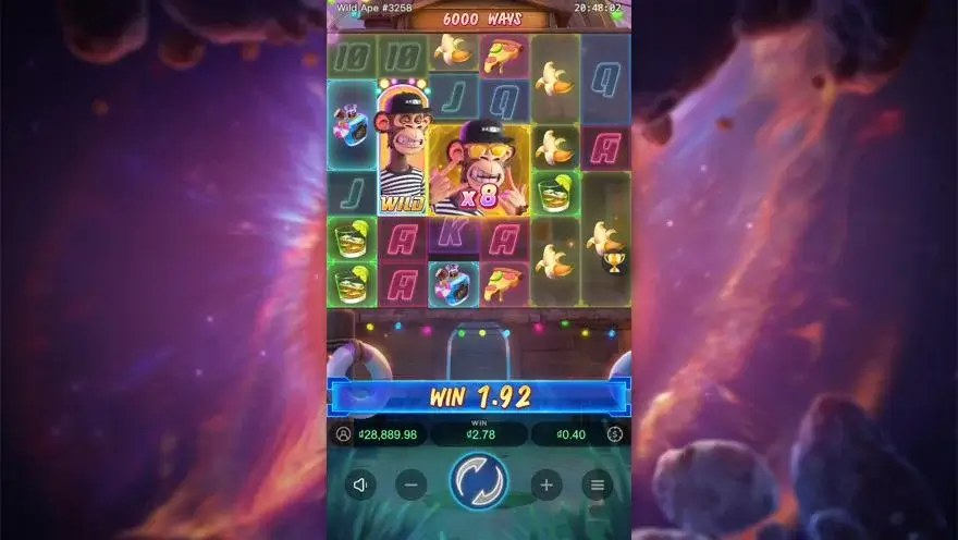 Ảnh bảng biểu tượng & tính năng game Wild Ape #3258 (slot PG) chơi tại LC79