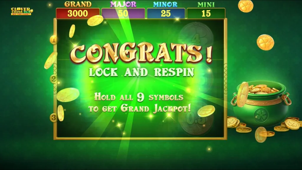 Ảnh giao diện chính game Clover Coins 3x3 (slot JILI) chơi tại LC79