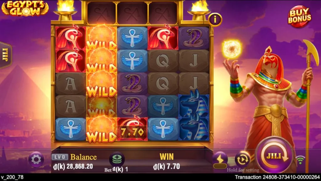Ảnh giao diện chính game Egypt's Glow (slot JILI) chơi tại LC79
