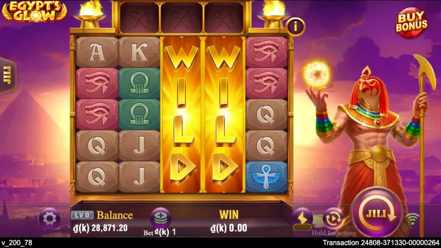 Ảnh màn hình gameplay game Egypt's Glow (slot JILI) chơi tại LC79