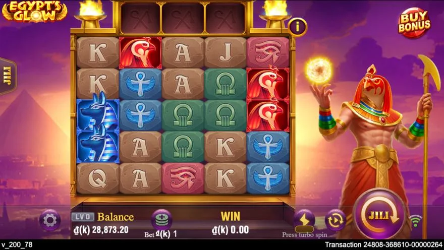 Ảnh bảng biểu tượng & tính năng game Egypt's Glow (slot JILI) chơi tại LC79