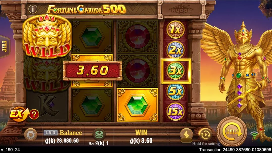 Ảnh giao diện chính game Fortune Garuda 500 (slot JILI) chơi tại LC79