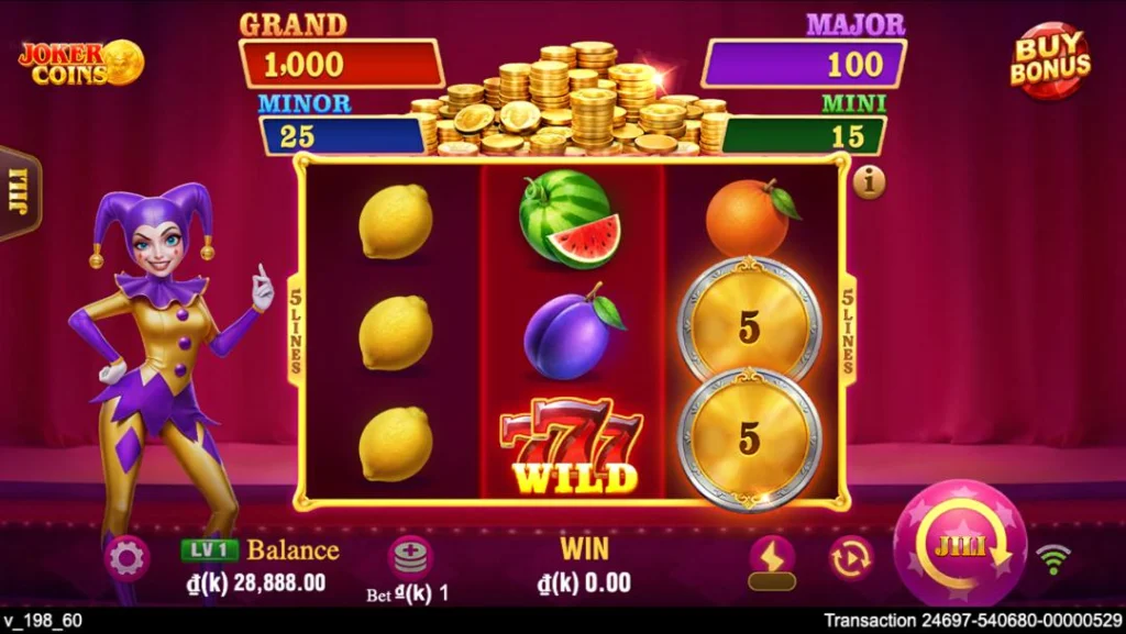 Ảnh giao diện chính game Joker Coins (slot JILI) chơi tại LC79