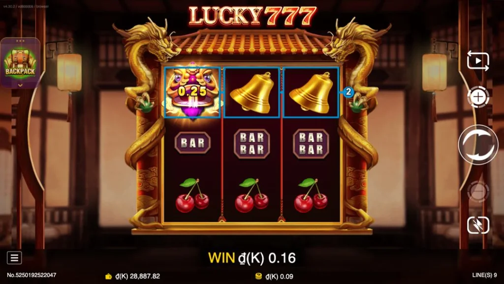 Ảnh giao diện chính game Lucky Seven (slot JDB) chơi tại LC79