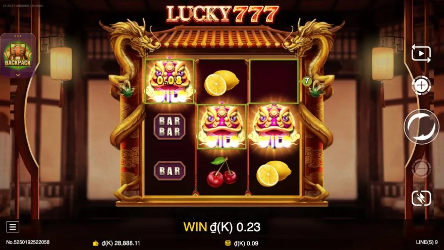 Ảnh bảng biểu tượng & tính năng game Lucky Seven (slot JDB) chơi tại LC79