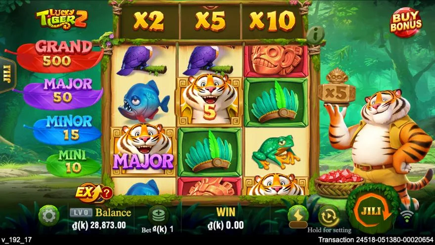 Ảnh bảng biểu tượng & tính năng game Lucky Tiger 2 (slot JILI) chơi tại LC79