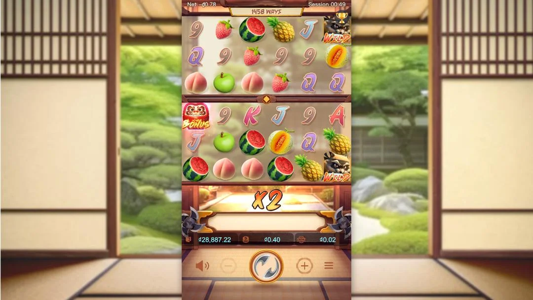 Ảnh giao diện chính game Ninja Raccoon Frenzy (slot PG) chơi tại LC79