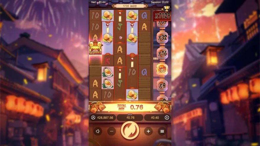 Ảnh màn hình gameplay game Oishi Delights (slot PG) chơi tại LC79