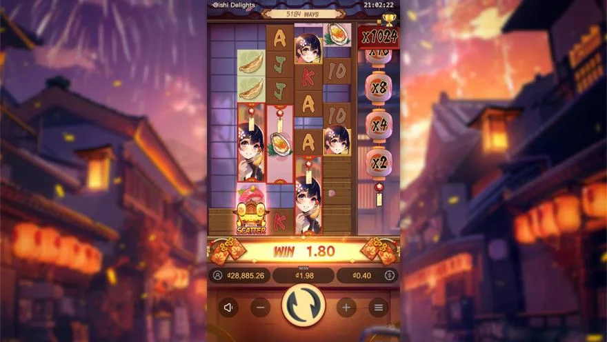 Ảnh bảng biểu tượng & tính năng game Oishi Delights (slot PG) chơi tại LC79