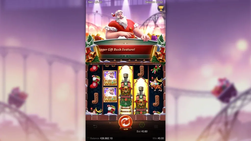 Ảnh giao diện chính game Santas Gift Rush (slot PG) chơi tại LC79