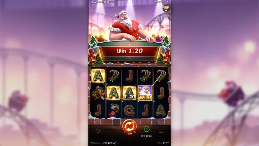 Ảnh màn hình gameplay game Santas Gift Rush (slot PG) chơi tại LC79